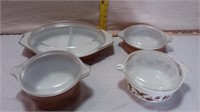 4 PC Pyrex Brown in Color