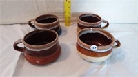 4 Stoneware Soup Cups