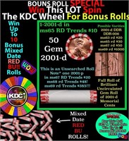 1-10 FREE BU RED Penny rolls with win of this 2001