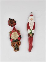 2 Santa Hanging Ornaments