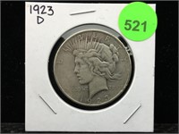 1923-D Peace Silver Dollar in Flip