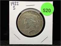 1922-S Peace Silver Dollar in Flip