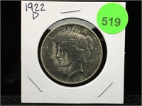 1922-D Peace Silver Dollar in Flip