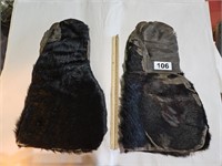 Antique Victorian Bear Hide Carriage Mittens