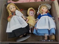 3 various smaller dolls