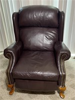 Leather Winged Back NailHead Trim Recliner