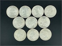 10 - silver Peace dollars