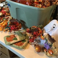 Fall leaves, tub full, scarecrows, pot holders &