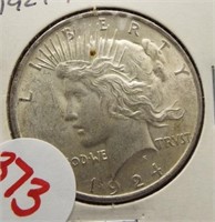 1924 Peace Silver dollar.