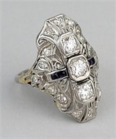 Silver Tone Diamond Ring.