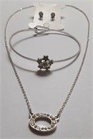 SILVERTONE JEWELRY SET