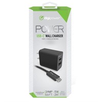 Digipower Dual port USB-A + USB-C Wall Charger w/