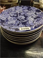 (8) Avon Dark Blue Floral Plates