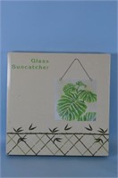 Glass Suncatcher Green Leaf,  NIP