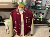 Boise high letterman jacket, 95, with mannequin.