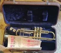 Older Trumpet w/ Case & Music