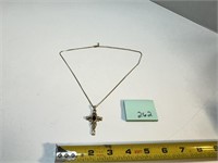 Vtg JBK Jacqueline Kennedy Ruby Rhinestone Cross