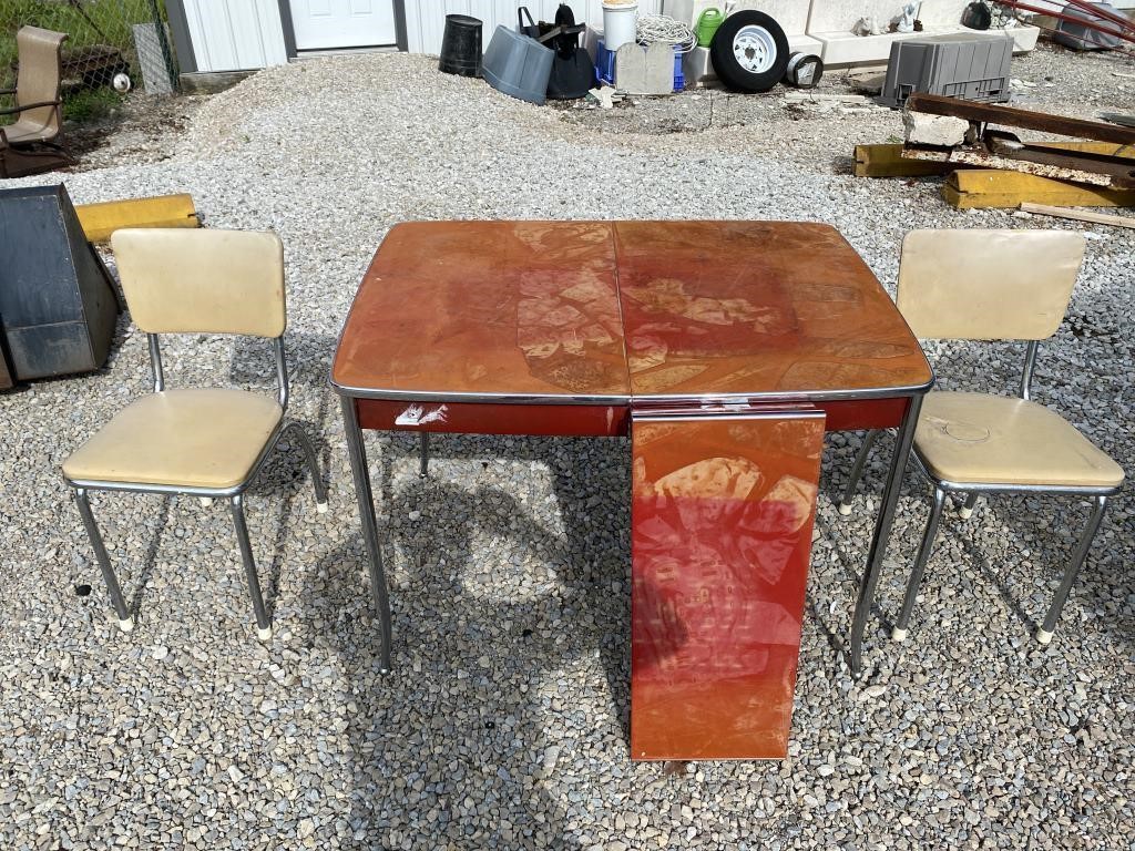 Howell Chrome Leg Table & 2 Howell Chairs