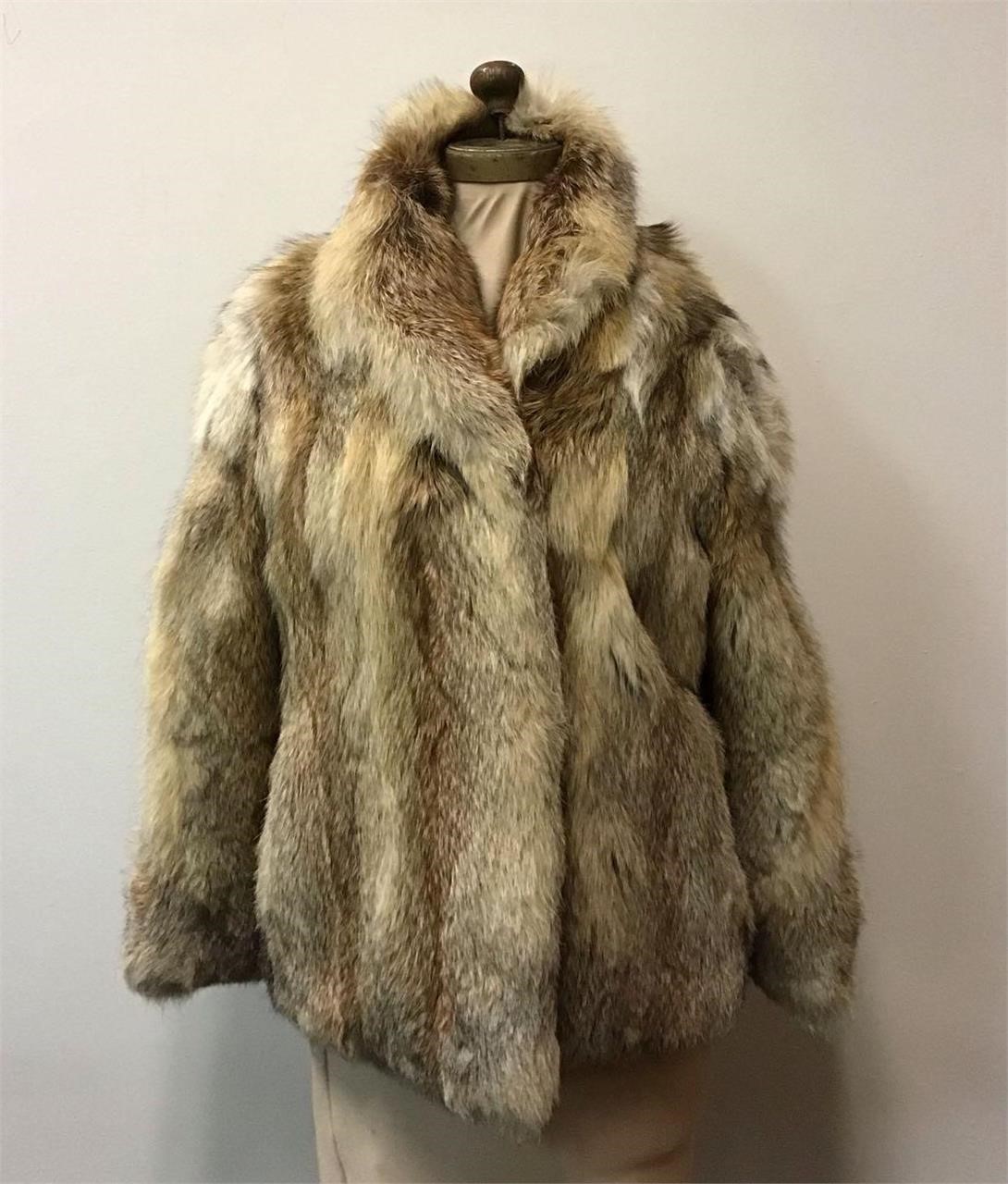 Golden Isle Fox Fur Jacket Coat Vintage Fashion Da