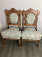 PUO Set of 2 vintage chairs 37" Tall 20"W 18" Deep