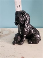 Black Cocker Spaniel with Pup Figurine