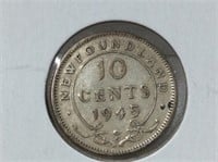 Nfld 10 Cent 1945  Xf