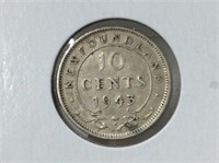 Nfld 10 Cent 1943  Xf+