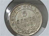 Nfld 5 Cent 1945  Au-55