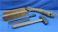 Sledgehammer, Rope, Miter Saw