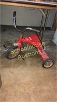 Red metal tricycle
