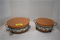 Two Temp-tations Covered Dishes w/Trivet & Holder