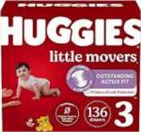 Huggies Little Movers Baby Diapers 136 Ct