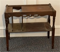 Vintage Side Table with book holder 25 1/2”x13