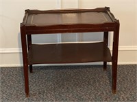 2 Tier Serving/Side table with leather like top