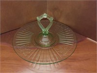 1930's Green Depression Vaseline Serving Tray