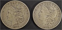 1878-S & 1883 MORGAN DOLLARS XF