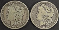 1882 & 1886-O MORGAN DOLLARS VG