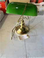 VINTAGE BRASS AND GLASS LAMP