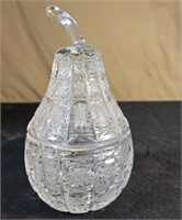 Glass Pear Covered Jar