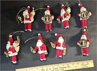 8 Santa ornaments
