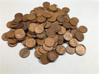 218 wheat cents, all 1950’s