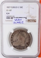 Coin 1827 Bust Half Dollar NGC G-4  Curled 2