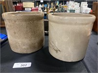 2 Stoneware Crocks.