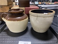 Handle Stoneware Crock.