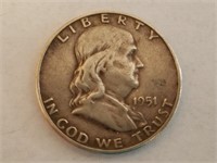 1951 Frankling Silver Half Dollar
