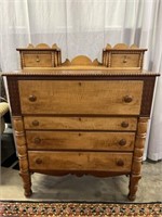 Transitional Tiger Maple & Cherry Chest of