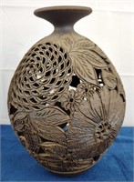 Ceramic Floral Cutout Vase