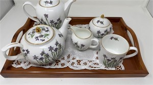 Princess Royal Tea Service w/ Wood Tray