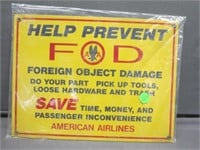 NEW FOD American Airlines Heavy Porcelain Sign