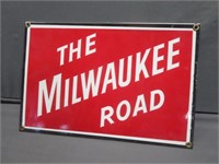 Milwaukee Road Porcelain Sign